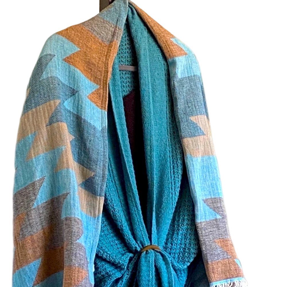 Bohemian Organic Wrap Western Bohemian Aztec in Santa Fe Sunset NEW